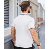 imageZITY Polo Shirts for Men Quarter Zip Casual Shirts Short Sleeve Moisture Wicking Golf Polo Collared ShirtsWhite