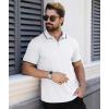 imageZITY Polo Shirts for Men Quarter Zip Casual Shirts Short Sleeve Moisture Wicking Golf Polo Collared ShirtsWhite