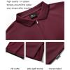 imageZITY Polo Shirts for Men Quarter Zip Casual Shirts Short Sleeve Moisture Wicking Golf Polo Collared ShirtsWine Red