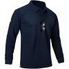 imageMens Long Sleeve Polo Shirts 3 Button Down with Pocket Classic Golf Breathable Solid Color Designed Collared Casual TeeBlue