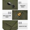 image:imageZITY Mens Long Sleeve Polo Shirts 3 Button Down with Pocket Classic Golf Breathable Solid Color Designed Collared Casual TeeArmy Green
