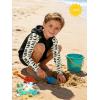 image:imageZITY Boys Rash Guard Hooded Fishing Shirt Kids UPF 50 Long Sleeve Sun Hoodie Youth UV Protection Beach Swim ShirtsBlack