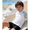 image:imageZITY Boys Rash Guard Hooded Fishing Shirt Kids UPF 50 Long Sleeve Sun Hoodie Youth UV Protection Beach Swim ShirtsBright White