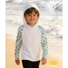 image:imageZITY Boys Rash Guard Hooded Fishing Shirt Kids UPF 50 Long Sleeve Sun Hoodie Youth UV Protection Beach Swim ShirtsBright White