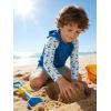 image:imageZITY Boys Rash Guard Hooded Fishing Shirt Kids UPF 50 Long Sleeve Sun Hoodie Youth UV Protection Beach Swim ShirtsCobalt Blue