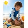 image:imageZITY Boys Rash Guard Hooded Fishing Shirt Kids UPF 50 Long Sleeve Sun Hoodie Youth UV Protection Beach Swim ShirtsCobalt Blue