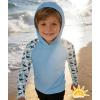 image:imageZITY Boys Rash Guard Hooded Fishing Shirt Kids UPF 50 Long Sleeve Sun Hoodie Youth UV Protection Beach Swim ShirtsLight Blue