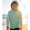 image:imageZITY Boys Rash Guard Hooded Fishing Shirt Kids UPF 50 Long Sleeve Sun Hoodie Youth UV Protection Beach Swim ShirtsMint Green