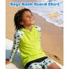 image:imageZITY Boys Rash Guard Hooded Fishing Shirt Kids UPF 50 Long Sleeve Sun Hoodie Youth UV Protection Beach Swim ShirtsNeon Green