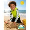 image:imageZITY Boys Rash Guard Hooded Fishing Shirt Kids UPF 50 Long Sleeve Sun Hoodie Youth UV Protection Beach Swim ShirtsNeon Green