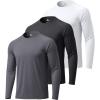 image:imageZITY 3 Pack Long Sleeve Shirts for Men UPF 50 Sun Protection Crew Neck TShirt Rash Guard for Hiking Running Swimming3packblackWhiteDark Gray
