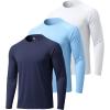 image:imageZITY 3 Pack Long Sleeve Shirts for Men UPF 50 Sun Protection Crew Neck TShirt Rash Guard for Hiking Running Swimming3packdark BlueWhiteLight Sky Blue