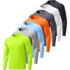 image:imageZITY 7 Pack Long Sleeve Shirts for Mens UPF 50 Sun Protection TShirt Active Crew Neck Tee Workout Tops BulkFluorescentgreenwhiteneonorangelightbluelightgraydarkgrayblack
