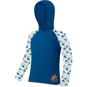 image:imageZITY Boys Rash Guard Hooded Fishing Shirt Kids UPF 50 Long Sleeve Sun Hoodie Youth UV Protection Beach Swim ShirtsRoyal Blue