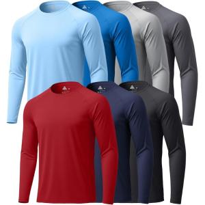 image:imageZITY 7 Pack Long Sleeve Shirts for Men UPF 50 Sun Protection TShirt Active Crew Neck Tee Workout Tops7packwineredLightblueRoyalblueDarkblueLightgrayDarkgrayBlack
