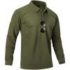 image:imageZITY Mens Long Sleeve Polo Shirts 3 Button with Pocket Lightweight Golf Breathable Solid Color Designed Collared Casual TeeArmy Green