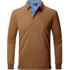 image:imageZITY Long Sleeve Polo Shirts for Men 3 Pack Collared Performance Golf Polos Mens Casual Shirts Moisture Wicking WorkwearBrown  Black  Navy