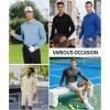 image:imageZITY Long Sleeve Polo Shirts for Men 3 Pack Collared Performance Golf Polos Mens Casual Shirts Moisture Wicking WorkwearDark Blue