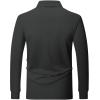 image:imageZITY Long Sleeve Polo Shirts for Men 3 Pack Collared Performance Golf Polos Mens Casual Shirts Moisture Wicking WorkwearDark Grey