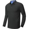 image:imageZITY Long Sleeve Polo Shirts for Men 3 Pack Collared Performance Golf Polos Mens Casual Shirts Moisture Wicking WorkwearDark Grey