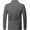 image:imageZITY Long Sleeve Polo Shirts for Men 3 Pack Collared Performance Golf Polos Mens Casual Shirts Moisture Wicking WorkwearGrey