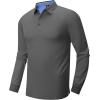 image:imageZITY Long Sleeve Polo Shirts for Men 3 Pack Collared Performance Golf Polos Mens Casual Shirts Moisture Wicking WorkwearGrey