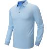image:imageZITY Long Sleeve Polo Shirts for Men 3 Pack Collared Performance Golf Polos Mens Casual Shirts Moisture Wicking WorkwearLight Blue