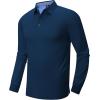 image:imageZITY Long Sleeve Polo Shirts for Men 3 Pack Collared Performance Golf Polos Mens Casual Shirts Moisture Wicking WorkwearNavy