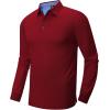 image:imageZITY Long Sleeve Polo Shirts for Men 3 Pack Collared Performance Golf Polos Mens Casual Shirts Moisture Wicking WorkwearRed