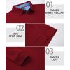 image:imageZITY Long Sleeve Polo Shirts for Men 3 Pack Collared Performance Golf Polos Mens Casual Shirts Moisture Wicking WorkwearRed
