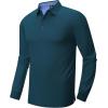 image:imageZITY Long Sleeve Polo Shirts for Men 3 Pack Collared Performance Golf Polos Mens Casual Shirts Moisture Wicking WorkwearTeal