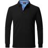 image:imageZITY Long Sleeve Polo Shirts for Men 3 Pack Collared Performance Golf Polos Mens Casual Shirts Moisture Wicking WorkwearBlack