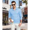 image:imageZITY Mens Polo Shirts 3 Button Lightweight Moisture Wicking Long Sleeve Tactical Golf Performance Casual Shirts Work TeeMoon Blue