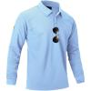 image:imageZITY Mens Polo Shirts 3 Button Lightweight Moisture Wicking Long Sleeve Tactical Golf Performance Casual Shirts Work TeeMoon Blue