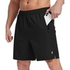 image:imageZITY Mens Athletic Gym Shorts 7 inch Inseam Quick Dry Lightweight Breathable Running Workout Shorts with 3 Zipper PocketsBlack