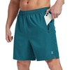 image:imageZITY Mens Athletic Gym Shorts 7 inch Inseam Quick Dry Lightweight Breathable Running Workout Shorts with 3 Zipper PocketsDark Teal Blue