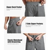 image:imageZITY Mens Athletic Gym Shorts 7 inch Inseam Quick Dry Lightweight Breathable Running Workout Shorts with 3 Zipper PocketsGrey