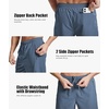 image:imageZITY Mens Athletic Gym Shorts 7 inch Inseam Quick Dry Lightweight Breathable Running Workout Shorts with 3 Zipper PocketsGrey Blue