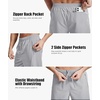 image:imageZITY Mens Athletic Gym Shorts 7 inch Inseam Quick Dry Lightweight Breathable Running Workout Shorts with 3 Zipper PocketsLight Grey