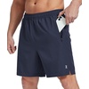 image:imageZITY Mens Athletic Gym Shorts 7 inch Inseam Quick Dry Lightweight Breathable Running Workout Shorts with 3 Zipper PocketsNavy