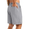 image:imageZITY Mens Athletic Gym Shorts 7 inch Inseam Quick Dry Lightweight Breathable Running Workout Shorts with 3 Zipper PocketsLight Grey