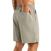 image:imageZITY Mens Athletic Gym Shorts 7 inch Inseam Quick Dry Lightweight Breathable Running Workout Shorts with 3 Zipper PocketsLight Khaki
