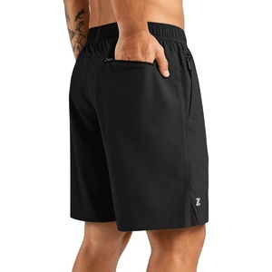 image:imageZITY Mens Athletic Gym Shorts 7 inch Inseam Quick Dry Lightweight Breathable Running Workout Shorts with 3 Zipper PocketsBlack
