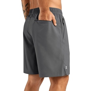 image:imageZITY Mens Athletic Gym Shorts 7 inch Inseam Quick Dry Lightweight Breathable Running Workout Shorts with 3 Zipper PocketsGrey