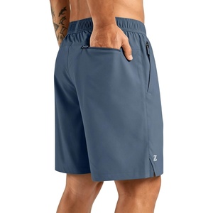 image:imageZITY Mens Athletic Gym Shorts 7 inch Inseam Quick Dry Lightweight Breathable Running Workout Shorts with 3 Zipper PocketsGrey Blue