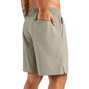 image:imageZITY Mens Athletic Gym Shorts 7 inch Inseam Quick Dry Lightweight Breathable Running Workout Shorts with 3 Zipper PocketsLight Khaki